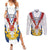 Personalized Serbia and Montenegro National Day Couples Matching Summer Maxi Dress and Long Sleeve Button Shirt Coat Of Arms Flag Style Since1992