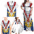 Personalized Serbia and Montenegro National Day Family Matching Off Shoulder Maxi Dress and Hawaiian Shirt Coat Of Arms Flag Style Since1992