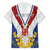 Personalized Serbia and Montenegro National Day Family Matching Off Shoulder Short Dress and Hawaiian Shirt Coat Of Arms Flag Style Since1992