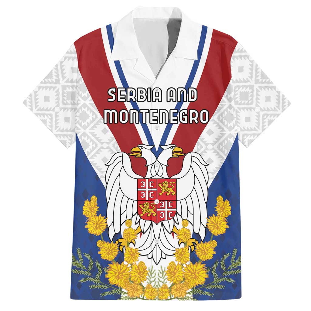 Personalized Serbia and Montenegro National Day Hawaiian Shirt Coat Of Arms Flag Style Since1992