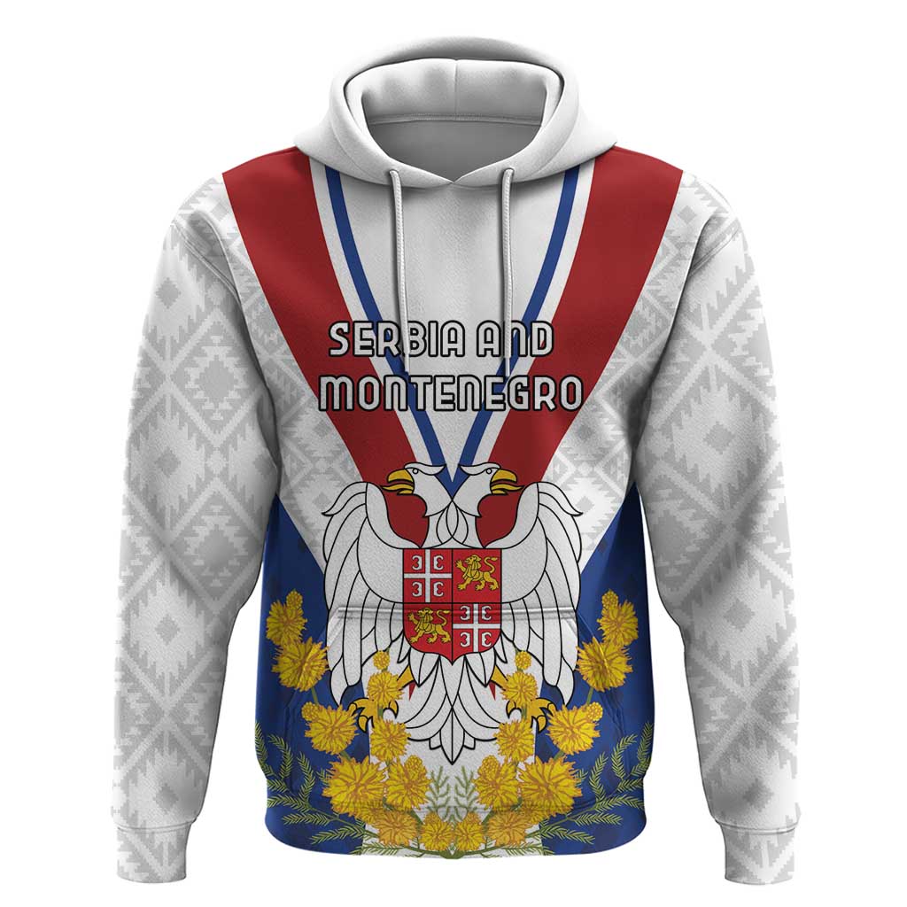 Personalized Serbia and Montenegro National Day Hoodie Coat Of Arms Flag Style Since1992