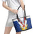 Personalized Serbia and Montenegro National Day Leather Tote Bag Coat Of Arms Flag Style Since1992