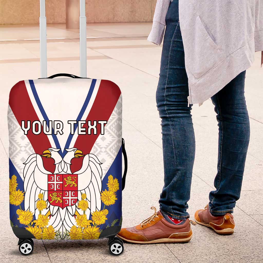 Personalized Serbia and Montenegro National Day Luggage Cover Coat Of Arms Flag Style Since1992