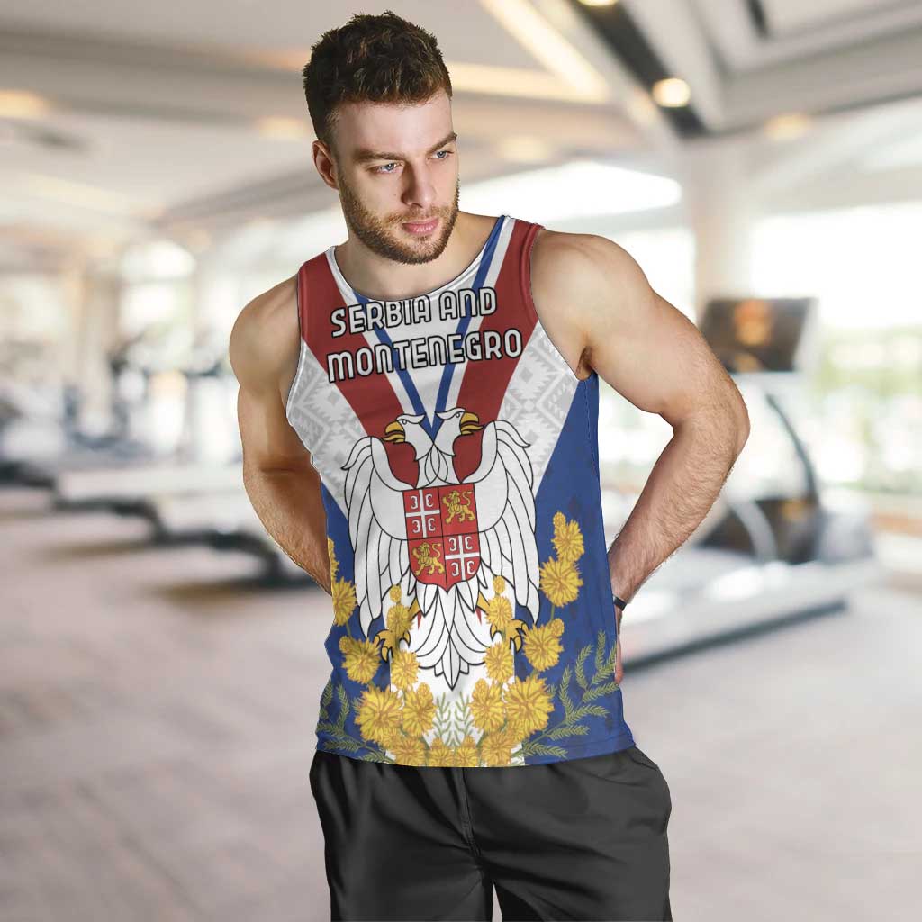 Personalized Serbia and Montenegro National Day Men Tank Top Coat Of Arms Flag Style Since1992