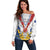 Personalized Serbia and Montenegro National Day Off Shoulder Sweater Coat Of Arms Flag Style Since1992