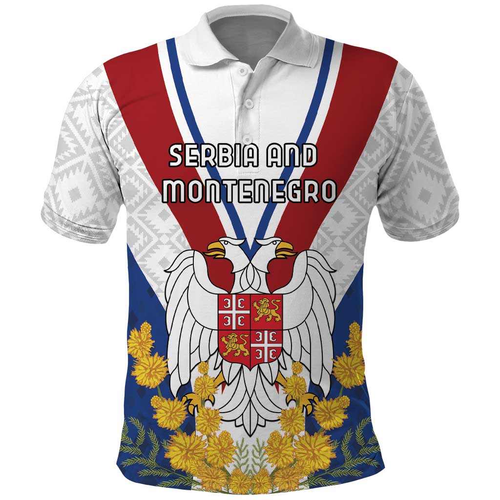 Personalized Serbia and Montenegro National Day Polo Shirt Coat Of Arms Flag Style Since1992