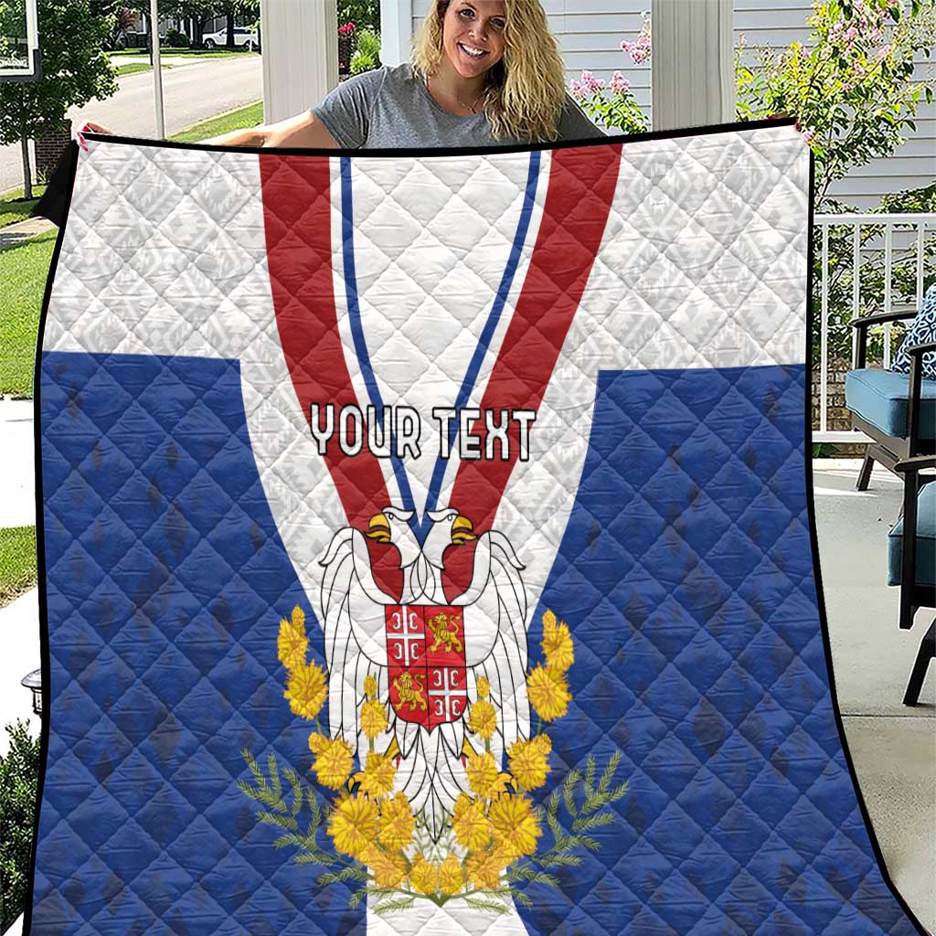 Personalized Serbia and Montenegro National Day Quilt Coat Of Arms Flag Style Since1992