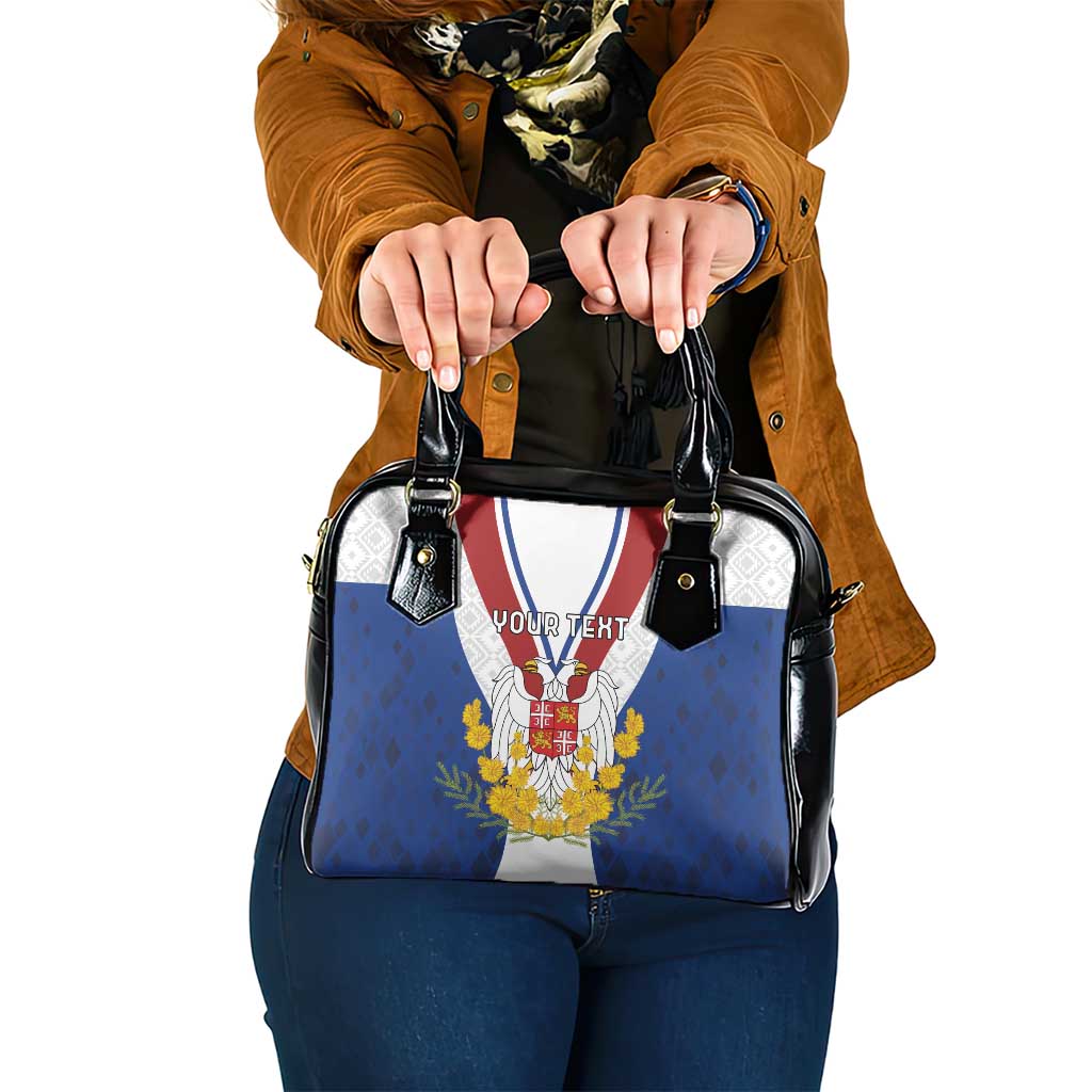 Personalized Serbia and Montenegro National Day Shoulder Handbag Coat Of Arms Flag Style Since1992