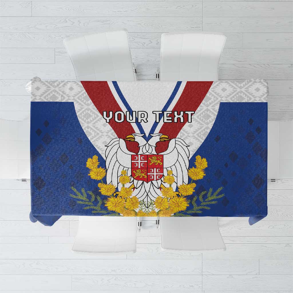 Personalized Serbia and Montenegro National Day Tablecloth Coat Of Arms Flag Style Since1992