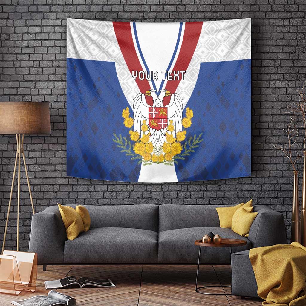 Personalized Serbia and Montenegro National Day Tapestry Coat Of Arms Flag Style Since1992