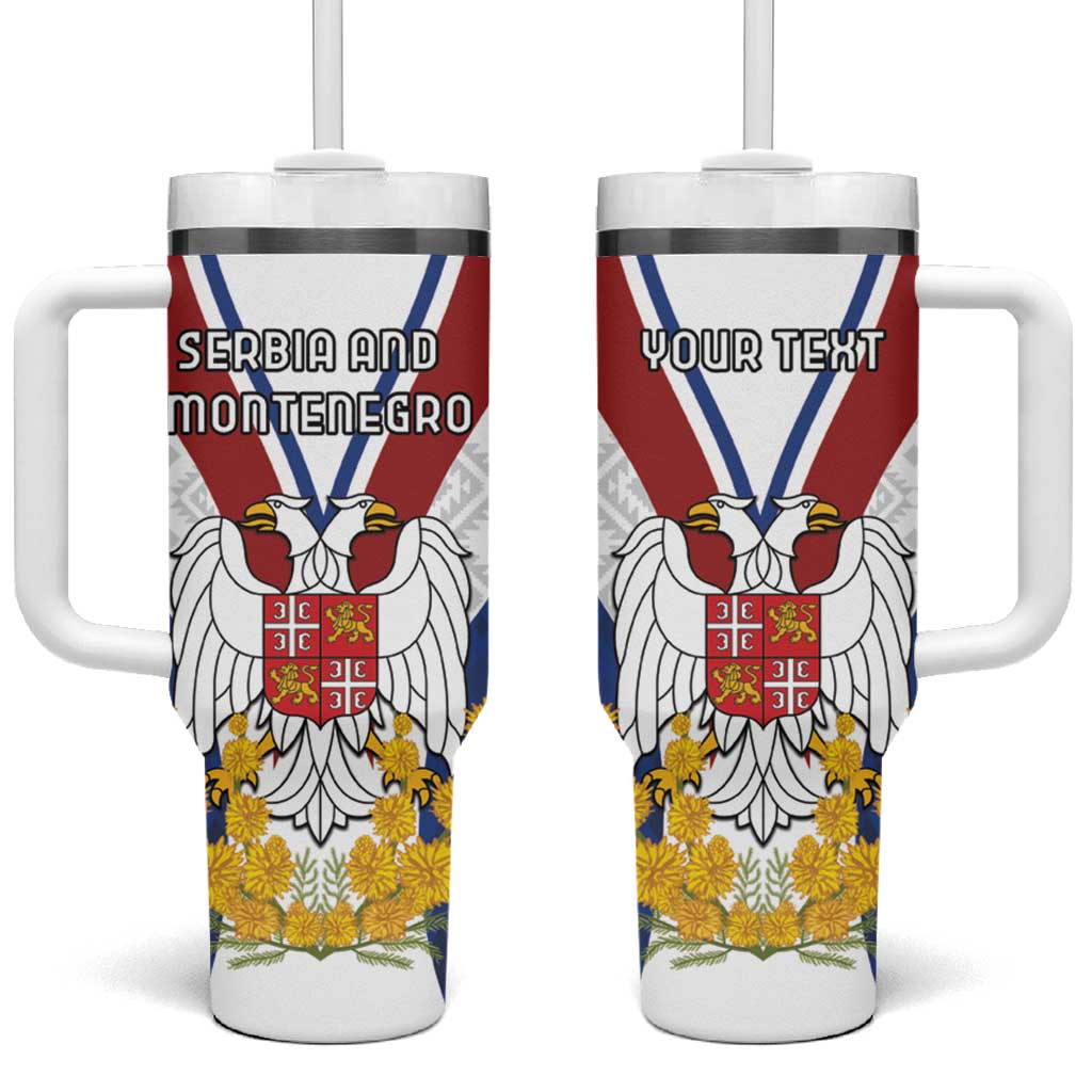 Personalized Serbia and Montenegro National Day Tumbler With Handle Coat Of Arms Flag Style Since1992