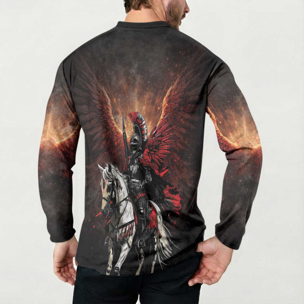 Polish Winged Hussars Button Sweatshirt Polska Legendary Cavalry Warrior