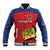 Custom Liechtenstein Football Baseball Jacket Come On The Blue-Reds