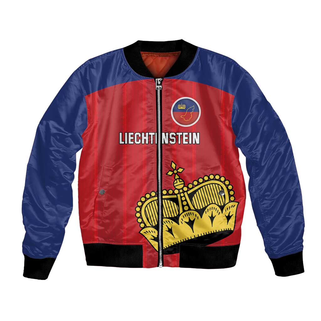 Custom Liechtenstein Football Bomber Jacket Come On The Blue-Reds