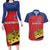 Custom Liechtenstein Football Couples Matching Long Sleeve Bodycon Dress and Hawaiian Shirt Come On The Blue-Reds