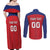 Custom Liechtenstein Football Couples Matching Off Shoulder Maxi Dress and Long Sleeve Button Shirt Come On The Blue-Reds