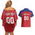 Custom Liechtenstein Football Couples Matching Off Shoulder Short Dress and Hawaiian Shirt Come On The Blue-Reds