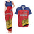 Custom Liechtenstein Football Couples Matching Tank Maxi Dress and Hawaiian Shirt Come On The Blue-Reds