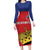 Custom Liechtenstein Football Family Matching Long Sleeve Bodycon Dress and Hawaiian Shirt Come On The Blue-Reds