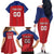 Custom Liechtenstein Football Family Matching Off The Shoulder Long Sleeve Dress and Hawaiian Shirt Come On The Blue-Reds