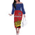 Custom Liechtenstein Football Family Matching Off The Shoulder Long Sleeve Dress and Hawaiian Shirt Come On The Blue-Reds