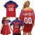 Custom Liechtenstein Football Family Matching Off Shoulder Short Dress and Hawaiian Shirt Come On The Blue-Reds