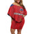 Custom Liechtenstein Football Family Matching Off Shoulder Short Dress and Hawaiian Shirt Come On The Blue-Reds