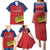 Custom Liechtenstein Football Family Matching Puletasi and Hawaiian Shirt Come On The Blue-Reds