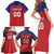 Custom Liechtenstein Football Family Matching Short Sleeve Bodycon Dress and Hawaiian Shirt Come On The Blue-Reds