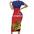 Custom Liechtenstein Football Family Matching Short Sleeve Bodycon Dress and Hawaiian Shirt Come On The Blue-Reds