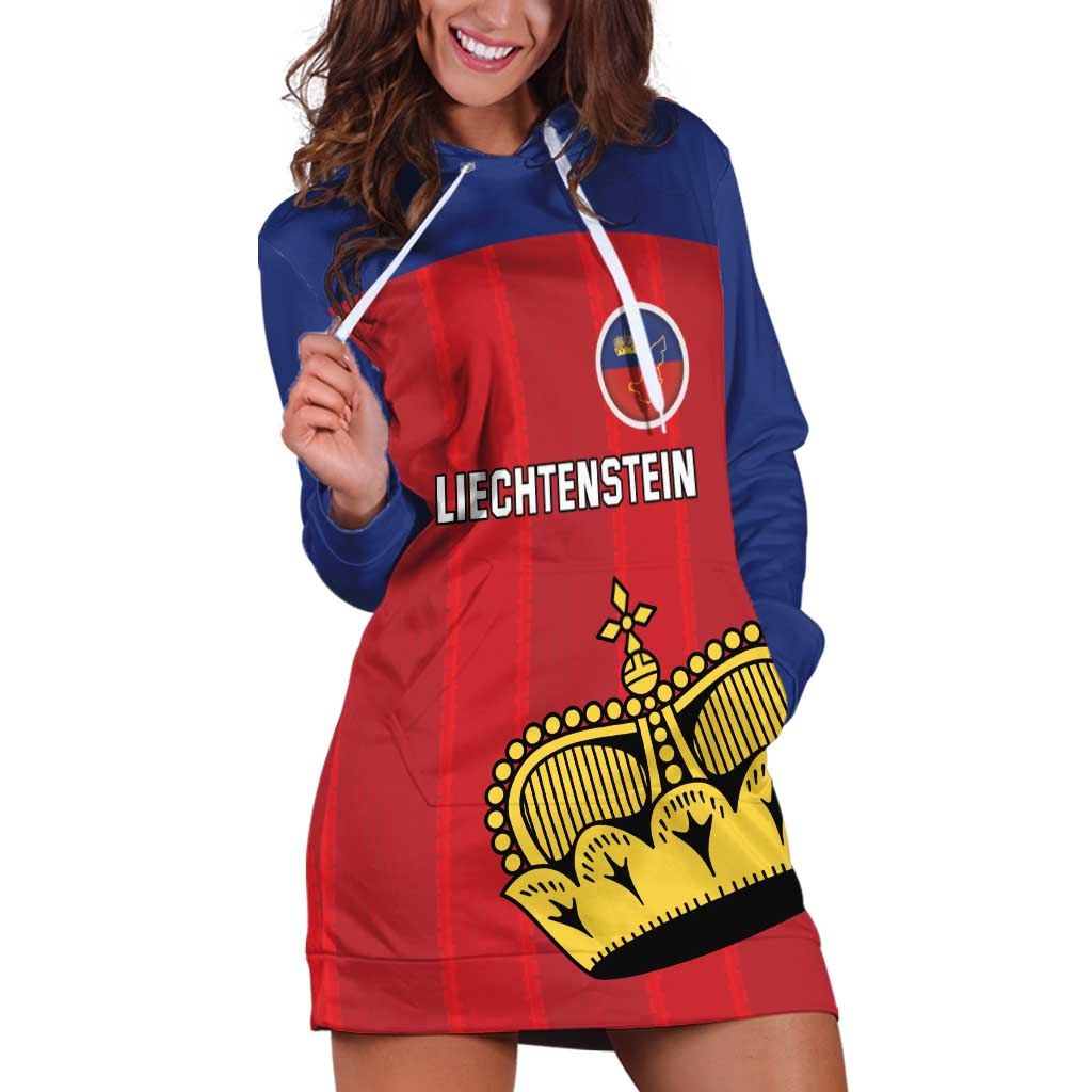 Custom Liechtenstein Football Hoodie Dress Come On The Blue-Reds