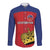 Custom Liechtenstein Football Long Sleeve Button Shirt Come On The Blue-Reds