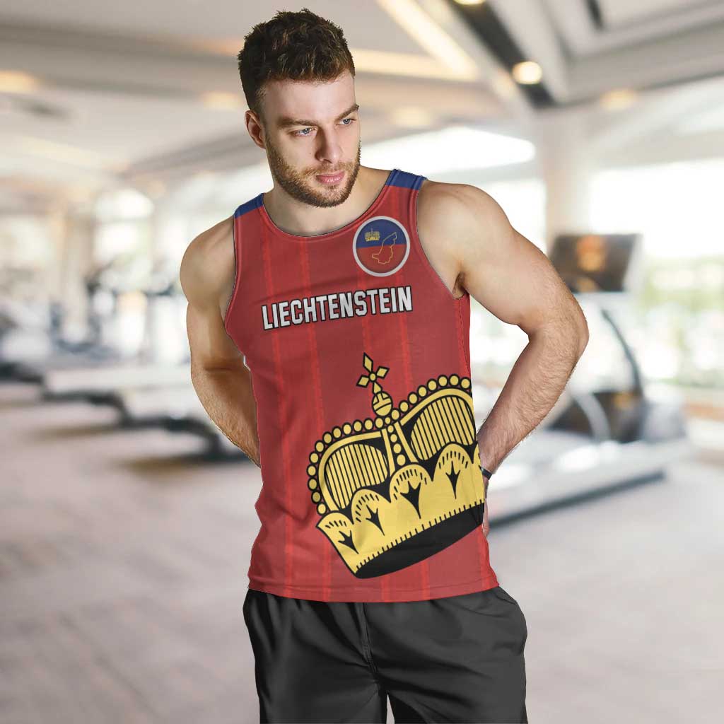 Custom Liechtenstein Football Men Tank Top Come On The Blue-Reds