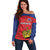 Custom Liechtenstein Football Off Shoulder Sweater Come On The Blue-Reds