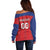 Custom Liechtenstein Football Off Shoulder Sweater Come On The Blue-Reds