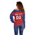 Custom Liechtenstein Football Off Shoulder Sweater Come On The Blue-Reds