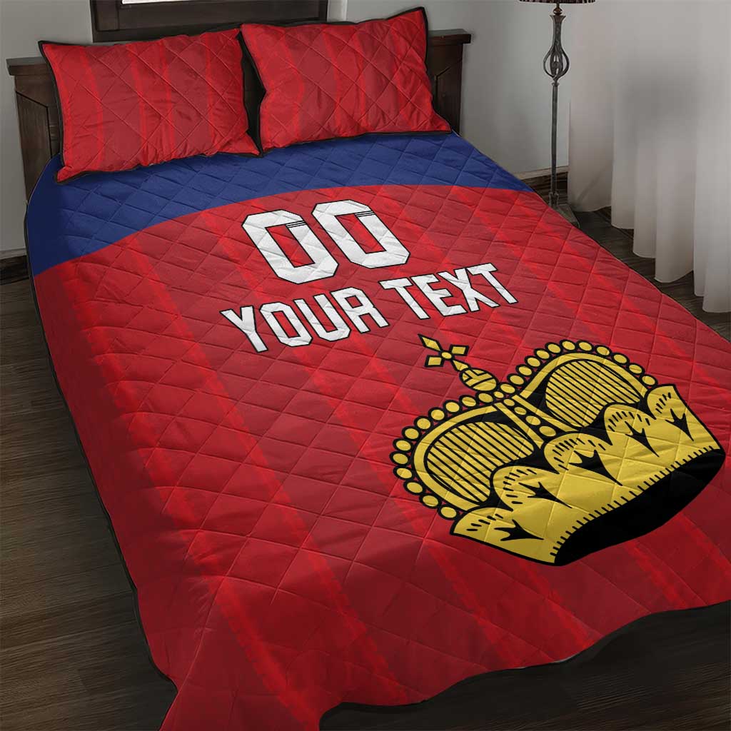 Custom Liechtenstein Football Quilt Bed Set Come On The Blue-Reds