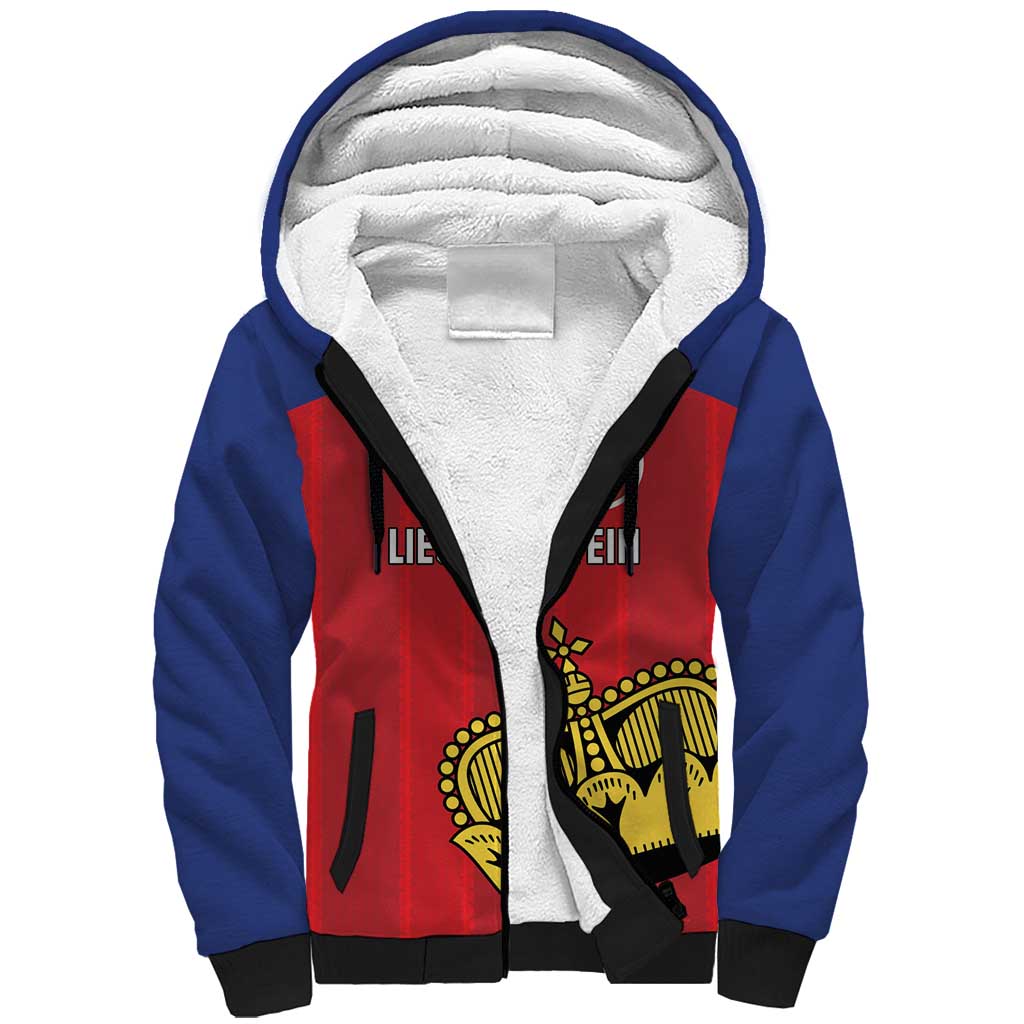 Custom Liechtenstein Football Sherpa Hoodie Come On The Blue-Reds