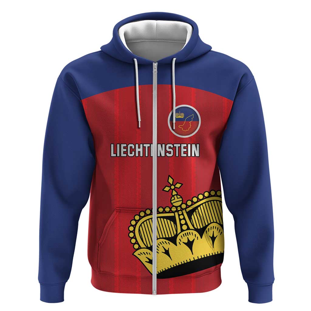 Custom Liechtenstein Football Zip Hoodie Come On The Blue-Reds