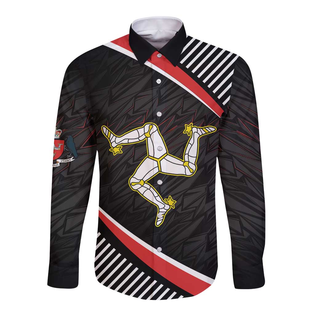 Personalized Isle of Man Long Sleeve Button Shirt Quocunque Jeceris Stabit