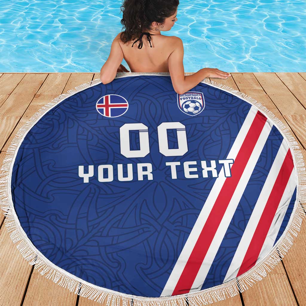 Custom Iceland Football Beach Blanket Strakarnir Okkar Celtic Pattern