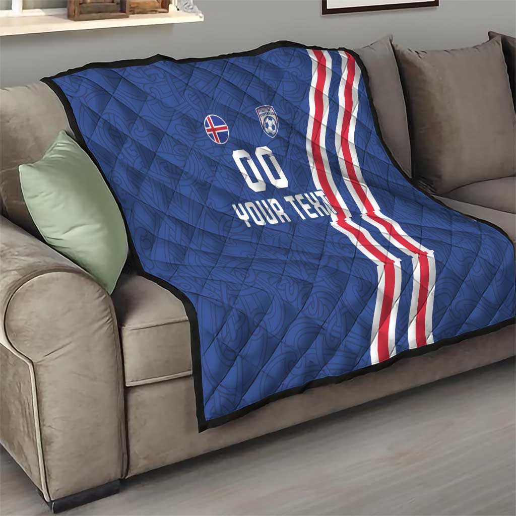 Custom Iceland Football Quilt Strakarnir Okkar Celtic Pattern