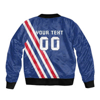 Custom Iceland Football Sleeve Zip Bomber Jacket Strakarnir Okkar Celtic Pattern