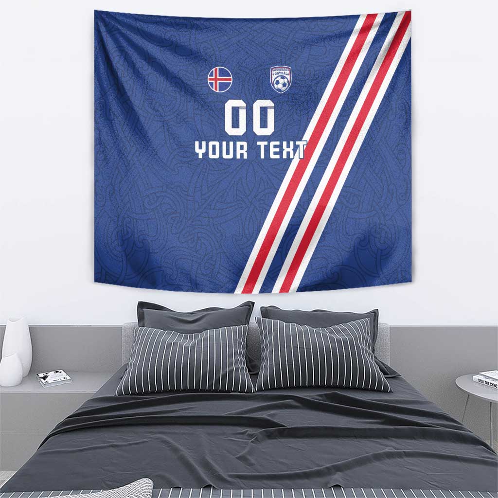 Custom Iceland Football Tapestry Strakarnir Okkar Celtic Pattern