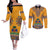 Personalized Haiti Dashiki Couples Matching Off The Shoulder Long Sleeve Dress and Long Sleeve Button Shirt