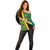 Jamaica Lion Rastafarian Off Shoulder Sweater With Kente Pattern - Wonder Print Shop