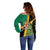 Jamaica Lion Rastafarian Off Shoulder Sweater With Kente Pattern - Wonder Print Shop