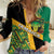 Jamaica Lion Rastafarian Women Casual Shirt With Kente Pattern - Wonder Print Shop