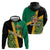 Jamaica Lion Rastafarian Zip Hoodie With Kente Pattern - Wonder Print Shop