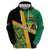 Jamaica Lion Rastafarian Zip Hoodie With Kente Pattern - Wonder Print Shop